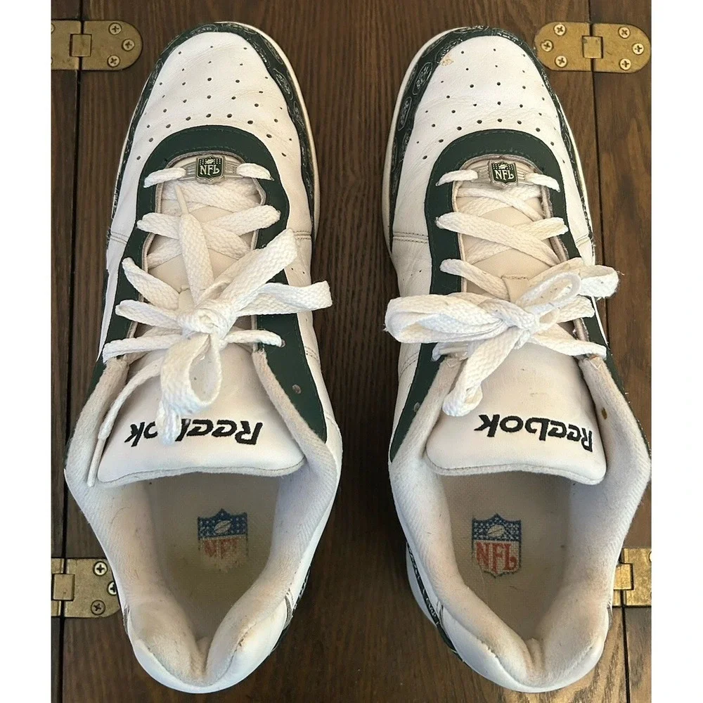 Reebok Men's Size 12 White/Green New‎ Jets Team Sneakers